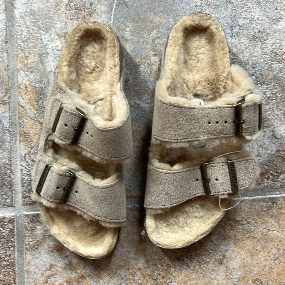 Birkenstock Arizona Shearling Slippers Sandals - Picture 6 of 13